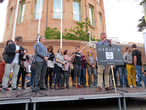 Concentraci&oacute; contra el 155 davant la subdelegaci&oacute; dels govern espanyol a la Gran Via de Jaume I