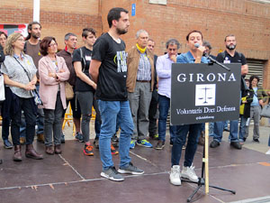 Concentraci&oacute; contra el 155 davant la subdelegaci&oacute; dels govern espanyol a la Gran Via de Jaume I