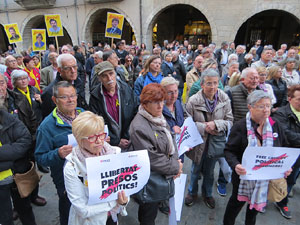 Concentraci&oacute; a la pla&ccedil;a del Vi per la independ&egrave;ncia i la llibertat dels presos pol&iacute;tics
