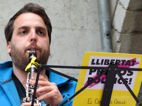 Concentraci&oacute; per la llibertat dels presos pol&iacute;tics a la pla&ccedil;a del Vi