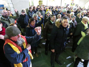 Concentraci&oacute; per la llibertat dels presos pol&iacute;tics a la pla&ccedil;a del Vi
