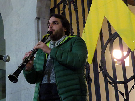Concentraci&oacute; per la llibertat dels presos pol&iacute;tics a la pla&ccedil;a del Vi
