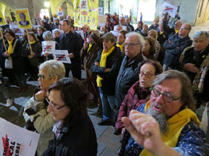 Concentraci&oacute; a la pla&ccedil;a del Vi per la independ&egrave;ncia i la llibertat dels presos pol&iacute;tics