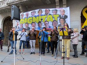 Concentraci&oacute; a la pla&ccedil;a del Vi per la independ&egrave;ncia i la llibertat dels presos pol&iacute;tics