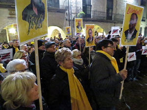Concentraci&oacute; a la pla&ccedil;a del Vi per la independ&egrave;ncia i la llibertat dels presos pol&iacute;tics