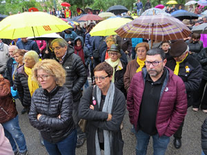 Concentraci&oacute; contra l'exclusi&oacute; de Carles Puigdemont, Toni Com&iacute; i  Clara Ponsat&iacute; a les eleccions Europees