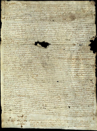 24 de gener de 1549. Donaci&oacute; inter vivos d'una casa amb afrontacions al monestir de Sant Feliu de Cadins