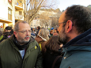 Concentraci&oacute; per la detenci&oacute; del alcaldes de Verges i Celr&agrave;, Ignasi Sabater i Daniel Cornell&agrave;, i catorze persones m&eacute;s