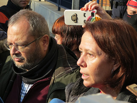 Joan Ol&ograve;riz i Marta Madrenas a la concentraci&oacute;