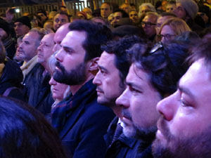 Manifestaci&oacute; per la detenci&oacute; del alcaldes de Verges i Celr&agrave;, Ignasi Sabater i Daniel Cornell&agrave;, i catorze persones m&eacute;s