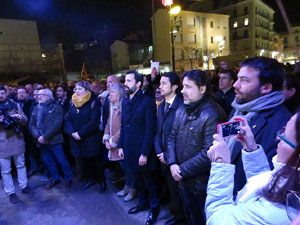 Manifestaci&oacute; per la detenci&oacute; del alcaldes de Verges i Celr&agrave;, Ignasi Sabater i Daniel Cornell&agrave;, i catorze persones m&eacute;s