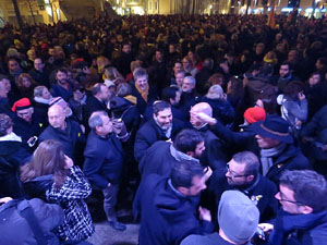 Manifestaci&oacute; per la detenci&oacute; del alcaldes de Verges i Celr&agrave;, Ignasi Sabater i Daniel Cornell&agrave;, i catorze persones m&eacute;s
