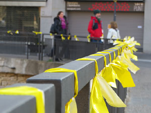 21F Vaga general. Enlla&ccedil;ada convocada per ANC Girona a la pla&ccedil;a Catalunya