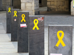21F Vaga general. Enlla&ccedil;ada convocada per ANC Girona a la pla&ccedil;a Catalunya