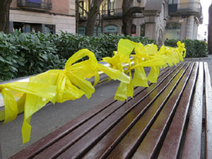 21F Vaga general. Enlla&ccedil;ada convocada per ANC Girona a la pla&ccedil;a Catalunya