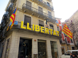 21F Vaga general. Enlla&ccedil;ada convocada per ANC Girona a la pla&ccedil;a Catalunya