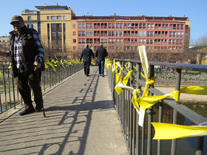 21F Vaga general. Enlla&ccedil;ada convocada per ANC Girona a la pla&ccedil;a Catalunya