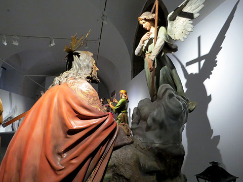 Hort de Getseman&iacute;. Guix policromat. Esgl&eacute;sia del Carme, Camprodon