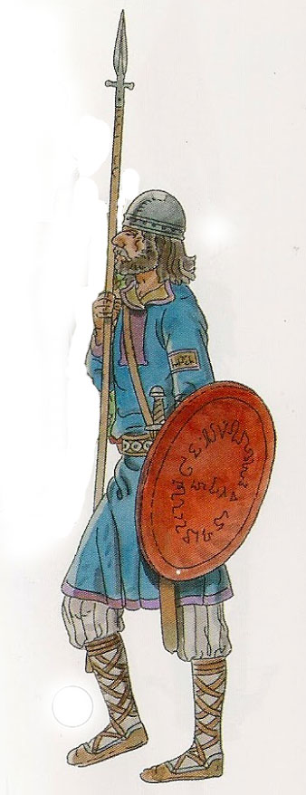 Guerrer d'infanteria moss&agrave;rab. Segle IX