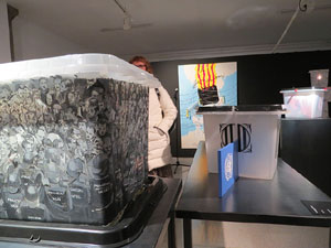 Inauguraci&oacute; de l'exposici&oacute; '55 urnes per la Llibertat' a la Fundaci&oacute; Fita, a la Casa de Cultura de Girona