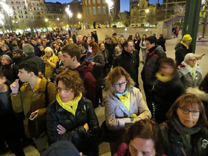 Manifestaci&oacute; contra el judici al proc&eacute;s. Concentraci&oacute; a la pla&ccedil;a de l'U d'octubre de 2017 i manifestaci&oacute; fins els Jutjats de Girona