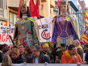 21F Vaga general. La manifestaci&oacute; m&eacute;s gran de la hist&ograve;ria de Girona, amb 70.000 participants