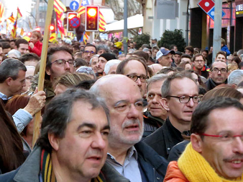 La manifestaci&oacute; al carrer de Barcelona