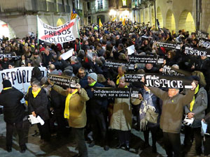 Manifestaci&oacute; pel trasllat dels presos pol&iacute;tics a Madrid pel judici de l'1-O