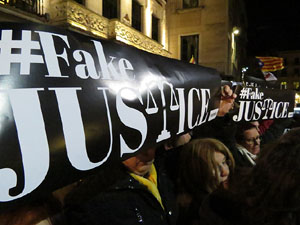 Manifestaci&oacute; pel trasllat dels presos pol&iacute;tics a Madrid pel judici de l'1-O
