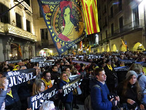 Manifestaci&oacute; pel trasllat dels presos pol&iacute;tics a Madrid pel judici de l'1-O