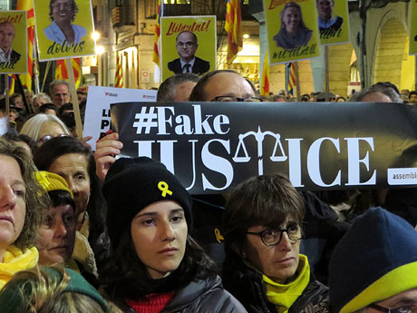 Manifestaci&oacute; pel trasllat dels presos pol&iacute;tics a Madrid pel judici de l'1-O