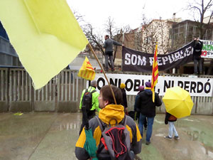 Marxa Groga pels Drets Civils i Nacionals. Concentraci&oacute; a la pla&ccedil;a de l'U d'octubre de 2017