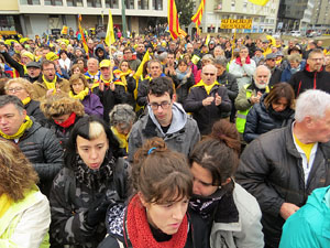 Marxa Groga pels Drets Civils i Nacionals. Concentraci&oacute; a la pla&ccedil;a de l'U d'octubre de 2017