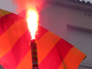 Marxa Groga pels Drets Civils i Nacionals. Concentraci&oacute; a la pla&ccedil;a de l'U d'octubre de 2017