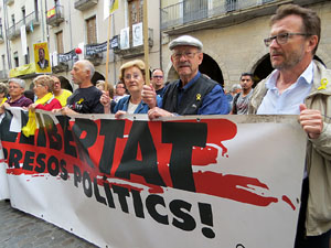 Concentraci&oacute; a la pla&ccedil;a del Vi per la independ&egrave;ncia i la llibertat dels presos pol&iacute;tics