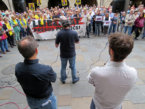 Concentraci&oacute; a la pla&ccedil;a del Vi per la independ&egrave;ncia i la llibertat dels presos pol&iacute;tics