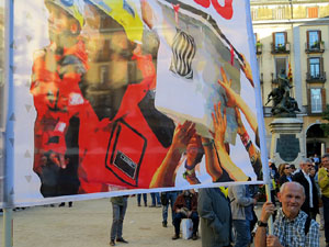 Concentraci&oacute; contra el judici de l'1-O a la pla&ccedil;a de la Independ&egrave;ncia