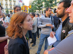 Concentraci&oacute; contra el judici de l'1-O a la pla&ccedil;a de la Independ&egrave;ncia
