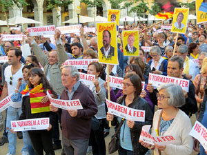 Concentraci&oacute; contra el judici de l'1-O a la pla&ccedil;a de la Independ&egrave;ncia