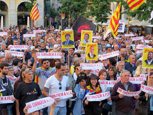 Concentraci&oacute; contra el judici de l'1-O a la pla&ccedil;a de la Independ&egrave;ncia
