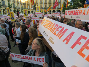 Concentraci&oacute; contra el judici de l'1-O a la pla&ccedil;a de la Independ&egrave;ncia