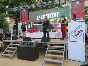 Concentraci&oacute; contra el judici de l'1-O a la pla&ccedil;a de la Independ&egrave;ncia