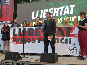 Concentraci&oacute; contra el judici de l'1-O a la pla&ccedil;a de la Independ&egrave;ncia