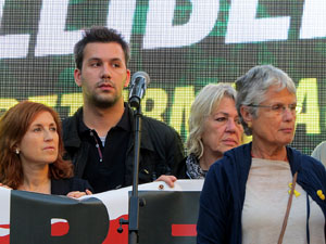 Concentraci&oacute; contra el judici de l'1-O a la pla&ccedil;a de la Independ&egrave;ncia