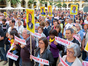 Concentraci&oacute; contra el judici de l'1-O a la pla&ccedil;a de la Independ&egrave;ncia