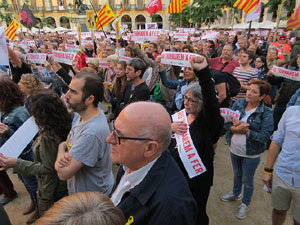 Concentraci&oacute; contra el judici de l'1-O a la pla&ccedil;a de la Independ&egrave;ncia