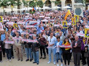 Concentraci&oacute; contra el judici de l'1-O a la pla&ccedil;a de la Independ&egrave;ncia