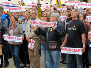 Concentraci&oacute; contra el judici de l'1-O a la pla&ccedil;a de la Independ&egrave;ncia