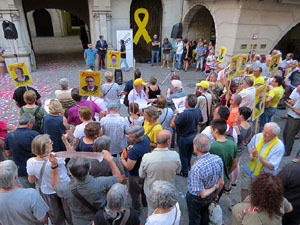 Concentraci&oacute; a la pla&ccedil;a del Vi per la independ&egrave;ncia i la llibertat dels presos pol&iacute;tics