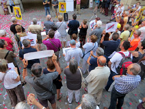 Concentraci&oacute; a la pla&ccedil;a del Vi per la independ&egrave;ncia i la llibertat dels presos pol&iacute;tics
